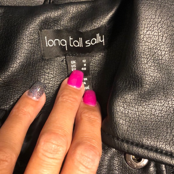 Long Tall Sally Faux Leather Star Studded Jacket 8 - Picture 3 of 7